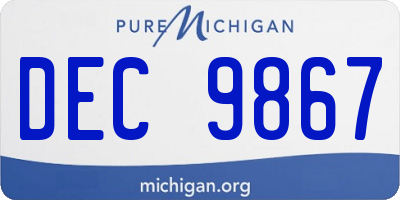 MI license plate DEC9867