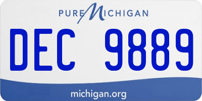 MI license plate DEC9889