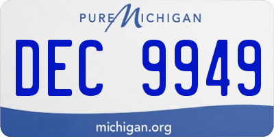 MI license plate DEC9949