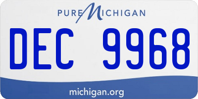 MI license plate DEC9968