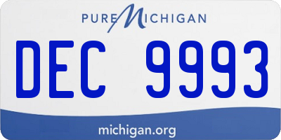 MI license plate DEC9993