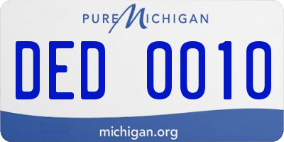 MI license plate DED0010