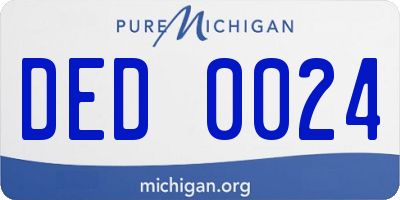 MI license plate DED0024