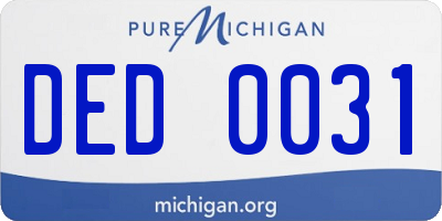 MI license plate DED0031
