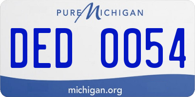 MI license plate DED0054