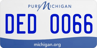 MI license plate DED0066