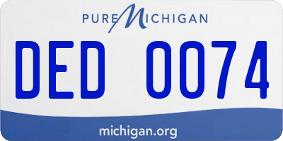 MI license plate DED0074