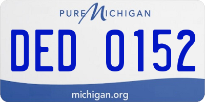 MI license plate DED0152