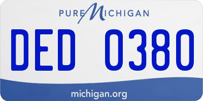 MI license plate DED0380
