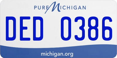 MI license plate DED0386