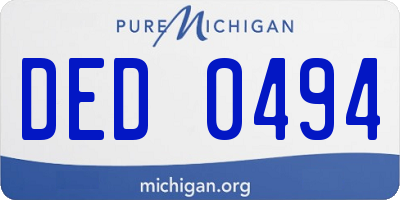 MI license plate DED0494