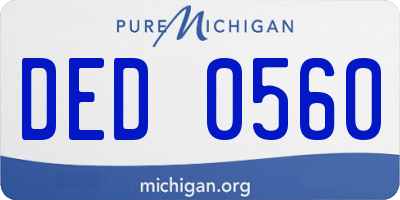MI license plate DED0560