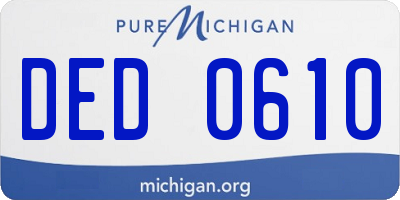 MI license plate DED0610