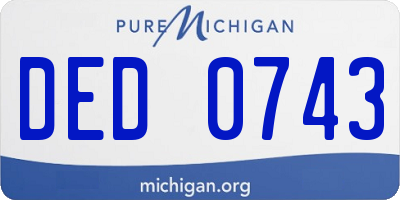 MI license plate DED0743