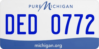 MI license plate DED0772