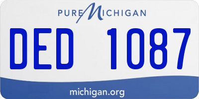 MI license plate DED1087