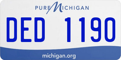 MI license plate DED1190
