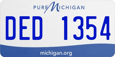 MI license plate DED1354