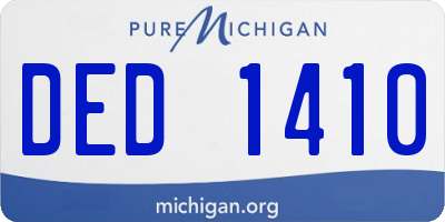 MI license plate DED1410
