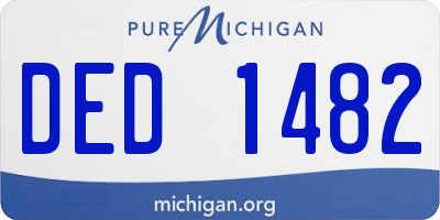 MI license plate DED1482