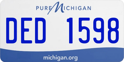 MI license plate DED1598