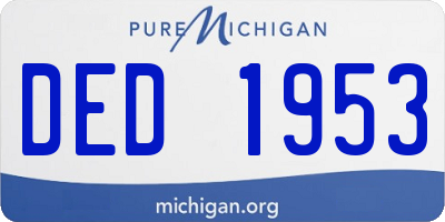 MI license plate DED1953