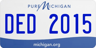 MI license plate DED2015