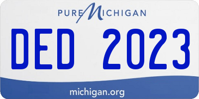 MI license plate DED2023