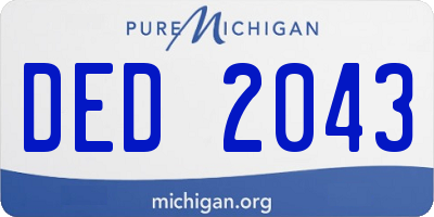 MI license plate DED2043
