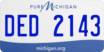 MI license plate DED2143
