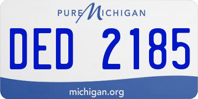 MI license plate DED2185