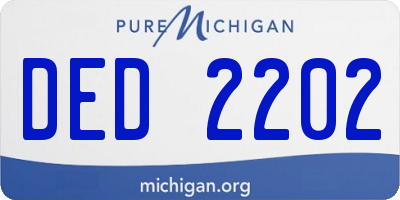 MI license plate DED2202