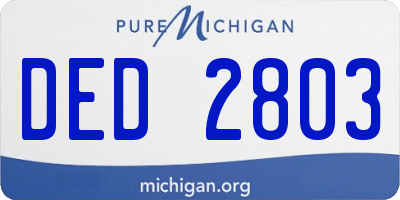 MI license plate DED2803