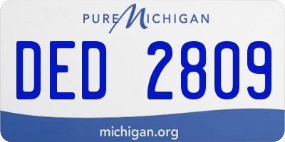 MI license plate DED2809