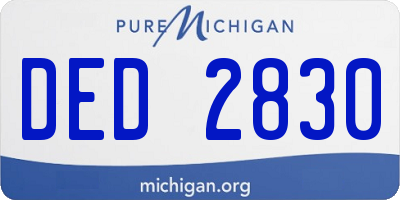 MI license plate DED2830