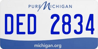 MI license plate DED2834
