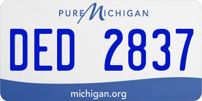 MI license plate DED2837