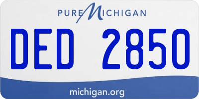 MI license plate DED2850