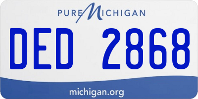 MI license plate DED2868