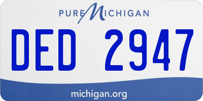 MI license plate DED2947