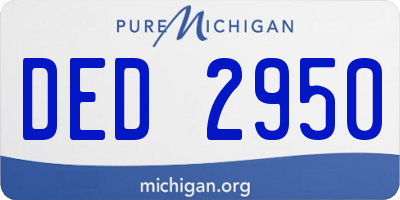 MI license plate DED2950