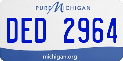 MI license plate DED2964