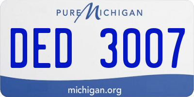 MI license plate DED3007