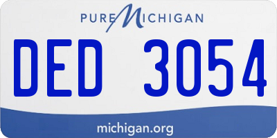 MI license plate DED3054