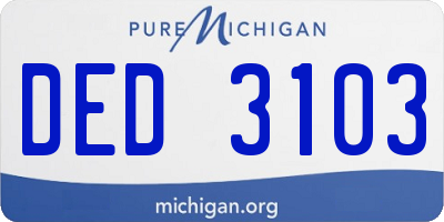 MI license plate DED3103