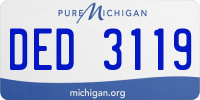 MI license plate DED3119