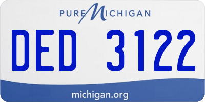 MI license plate DED3122