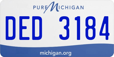 MI license plate DED3184