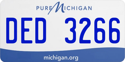 MI license plate DED3266