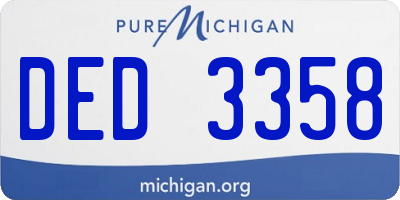 MI license plate DED3358